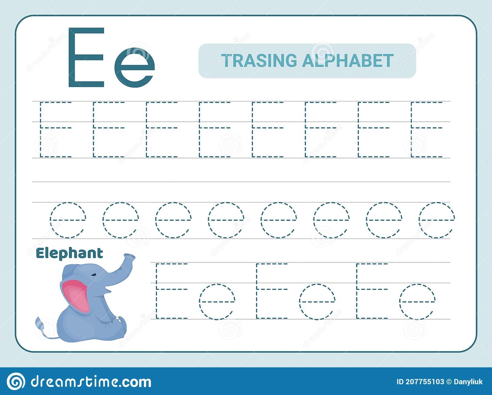 Trace The Letter E Letter Tracing Worksheets