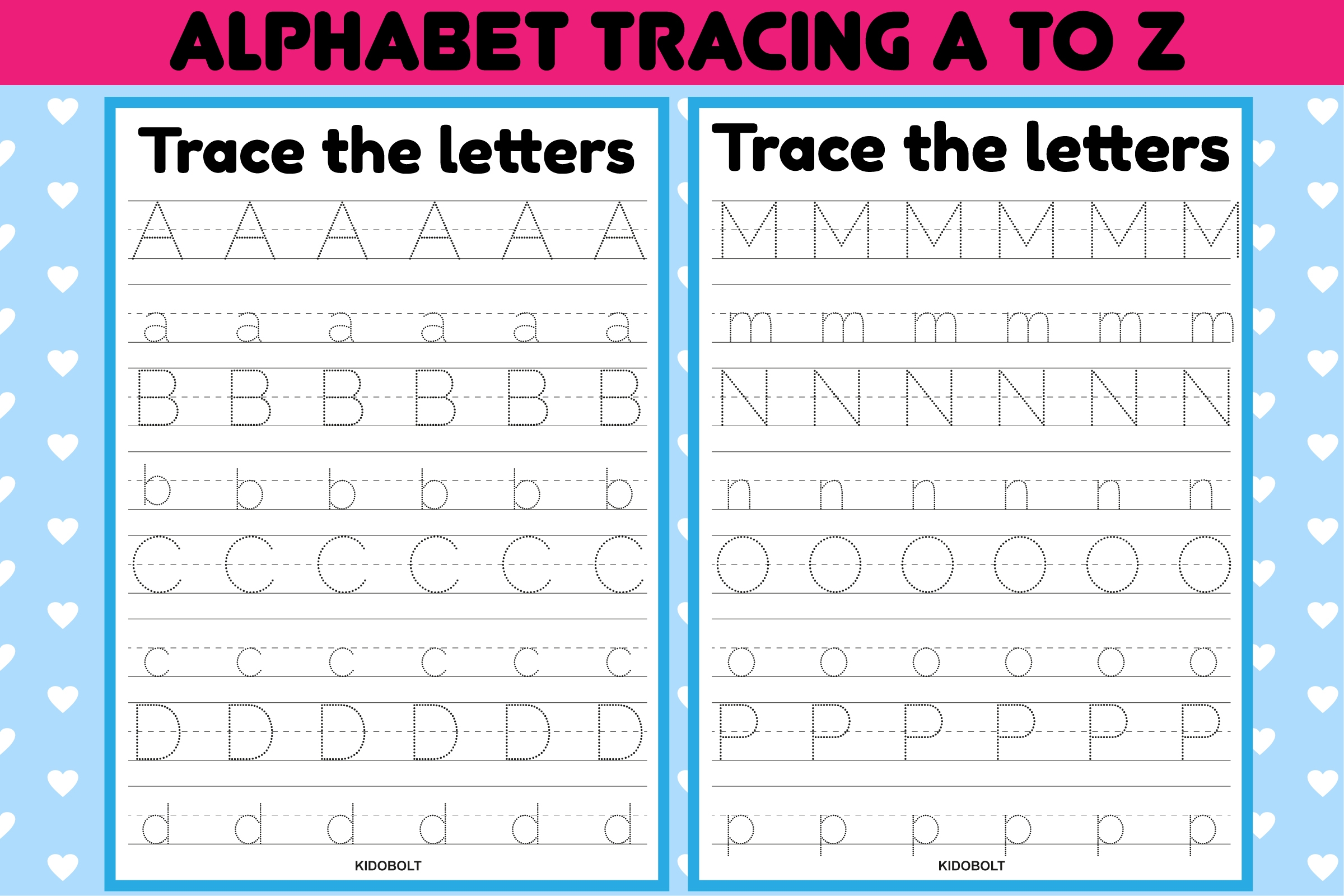 Alphabet Tracing Worksheets A Z Grafik Von Sarita Kidobolt Creative Fabrica