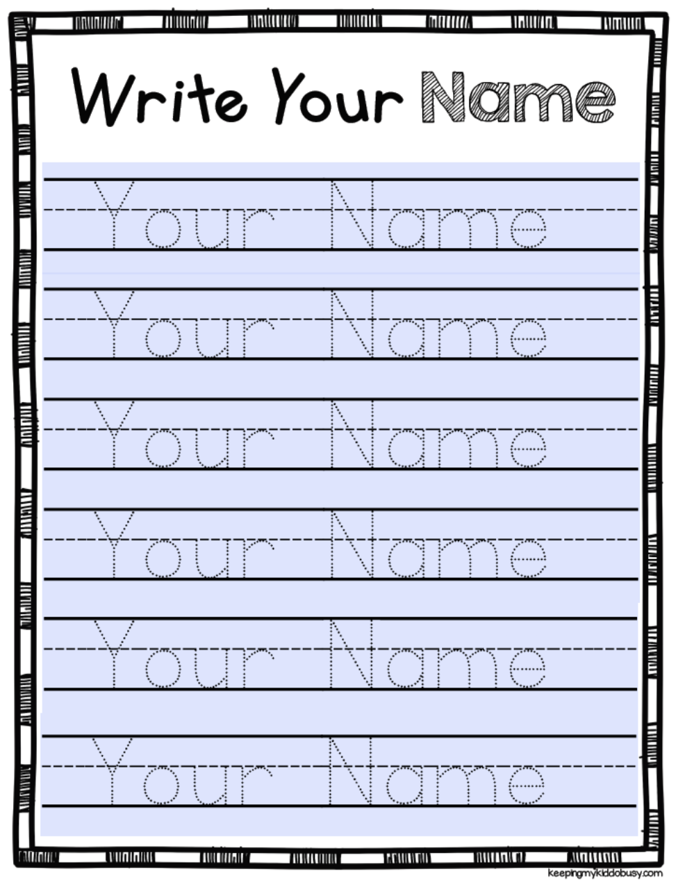 Name Tracing Worksheet Generator