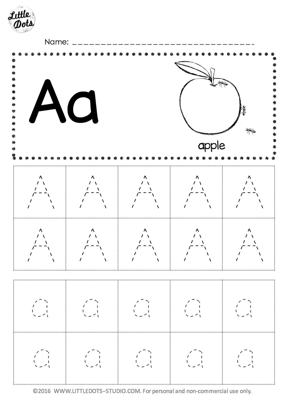 Letter A Tracing Worksheets For Preschool