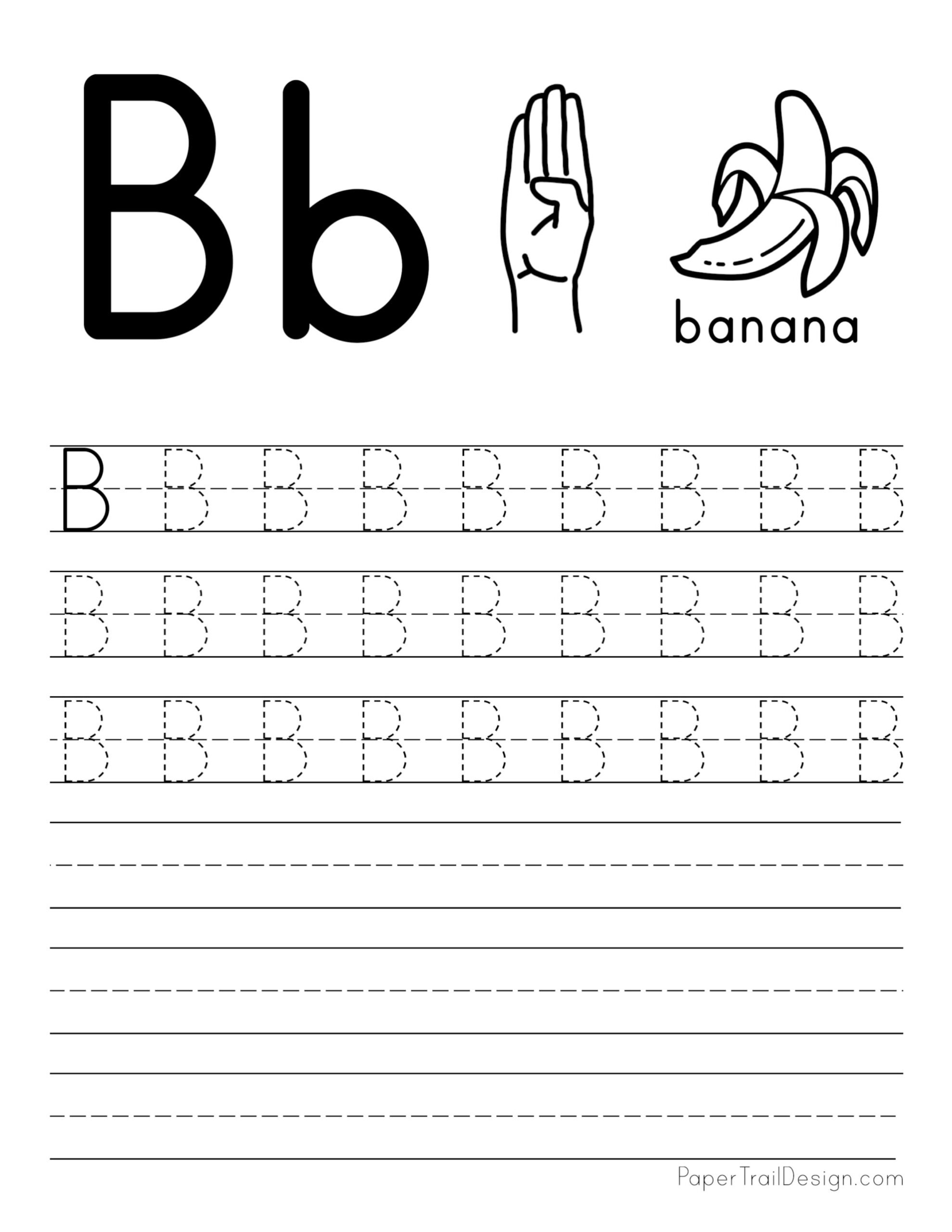 Letter B Tracing Worksheets Free