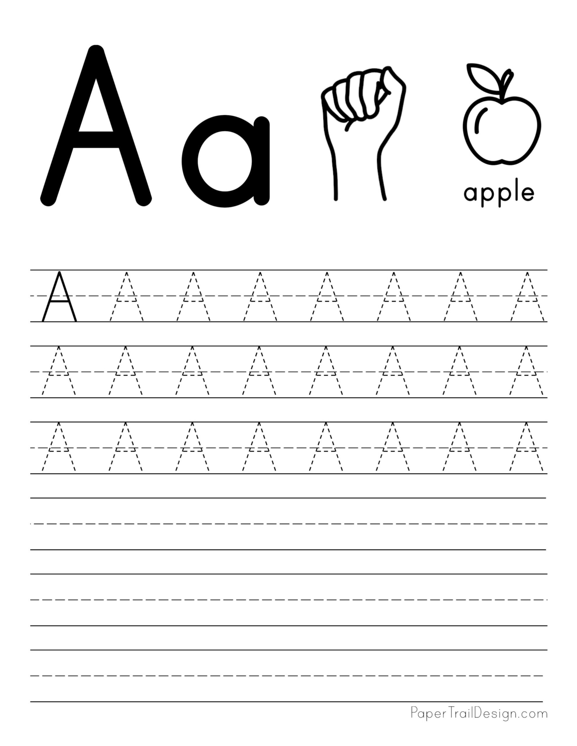 Letter Tracing Worksheets A
