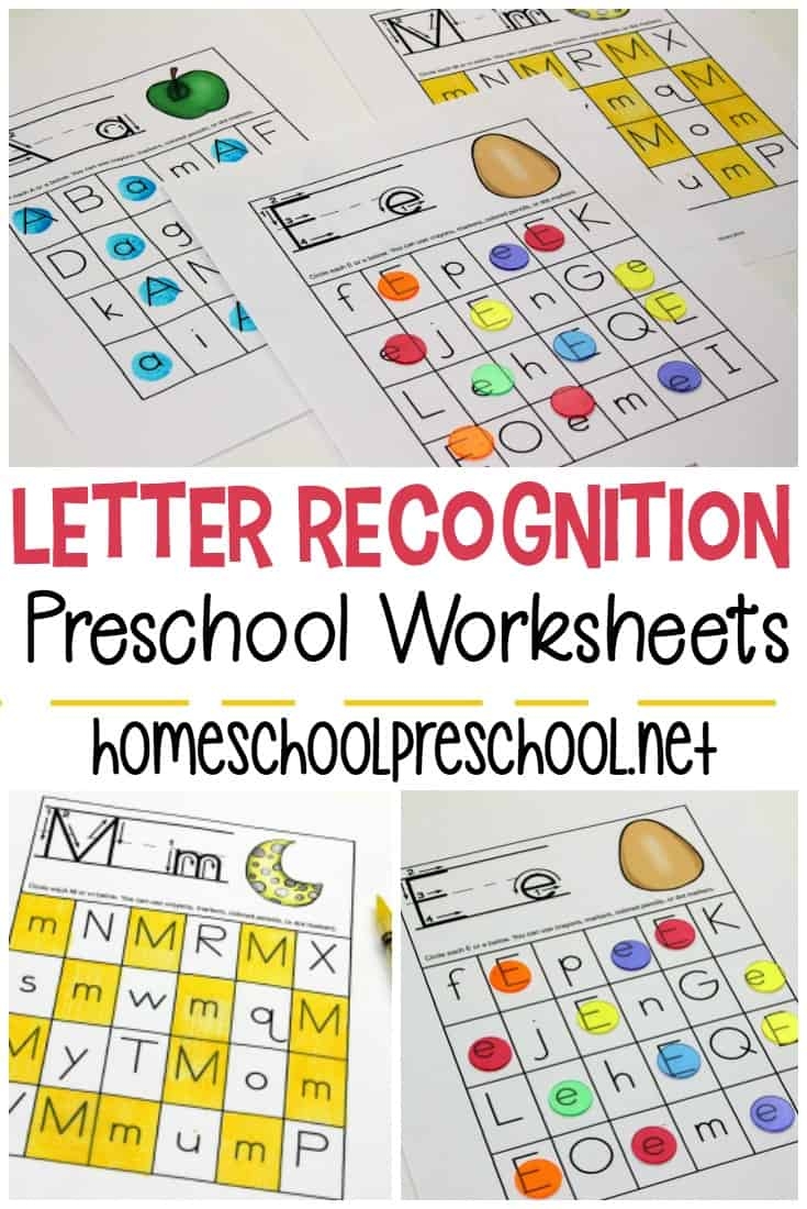 Free Preschool Letter Recognition Worksheets