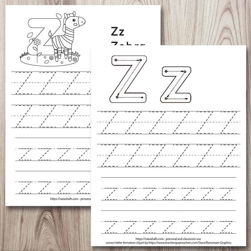 Free Printable Letter Tracing Worksheets Z