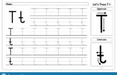 Letter T Tracing And Writing Worksheets Stock Vector Illustration Of Color Education 204888265