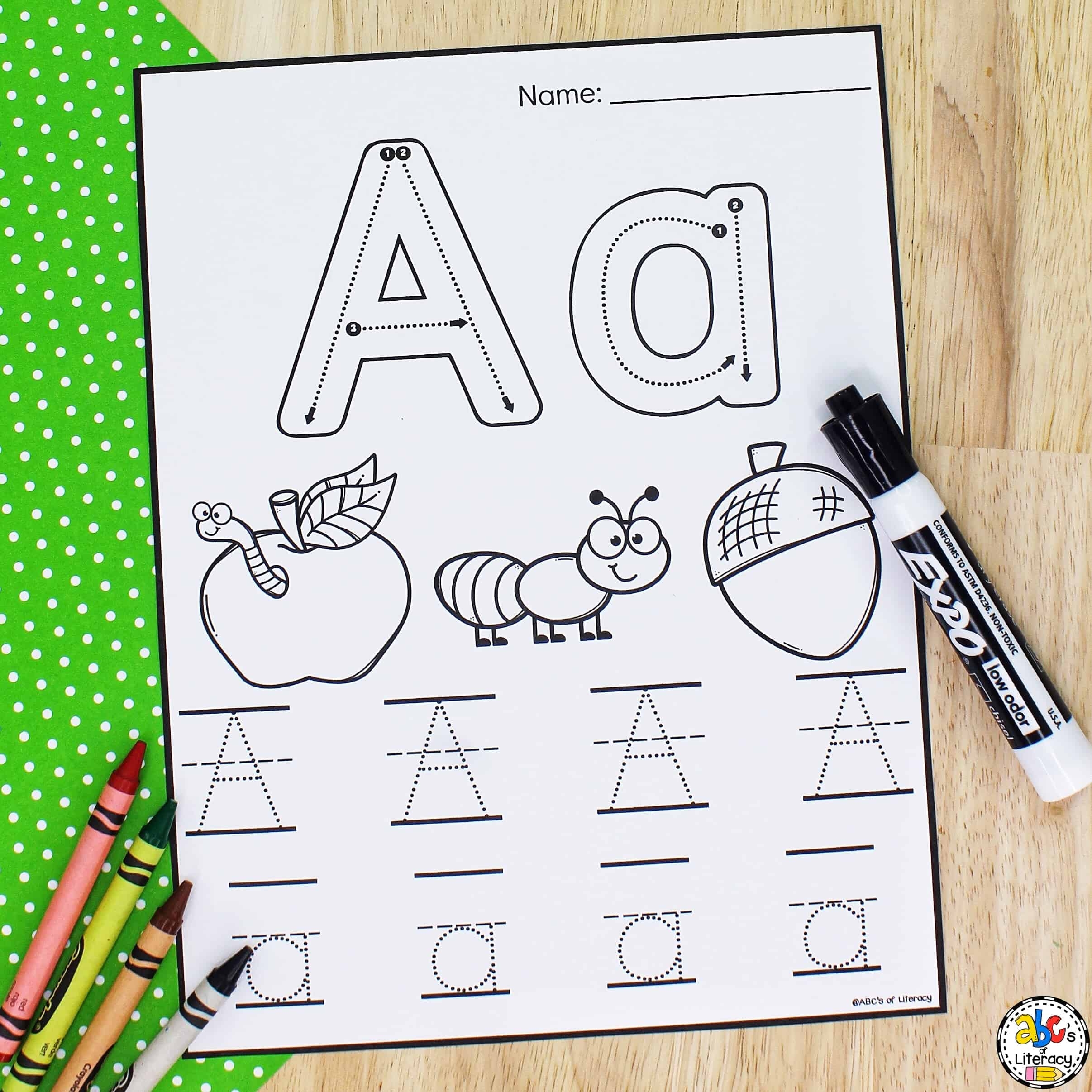 Preschool Letter Tracing Worksheet