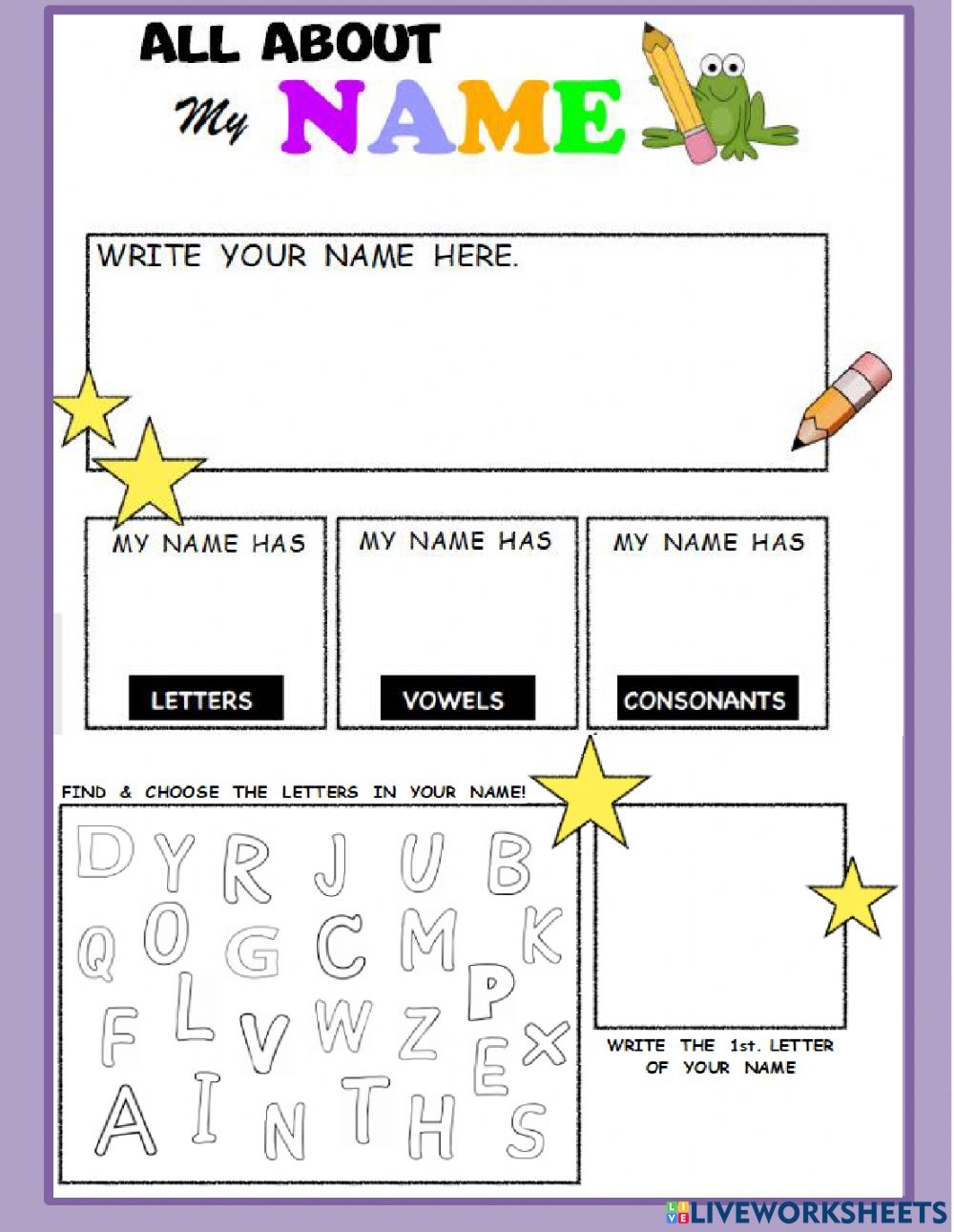 Letters In My Name Worksheet Letter Tracing Worksheets