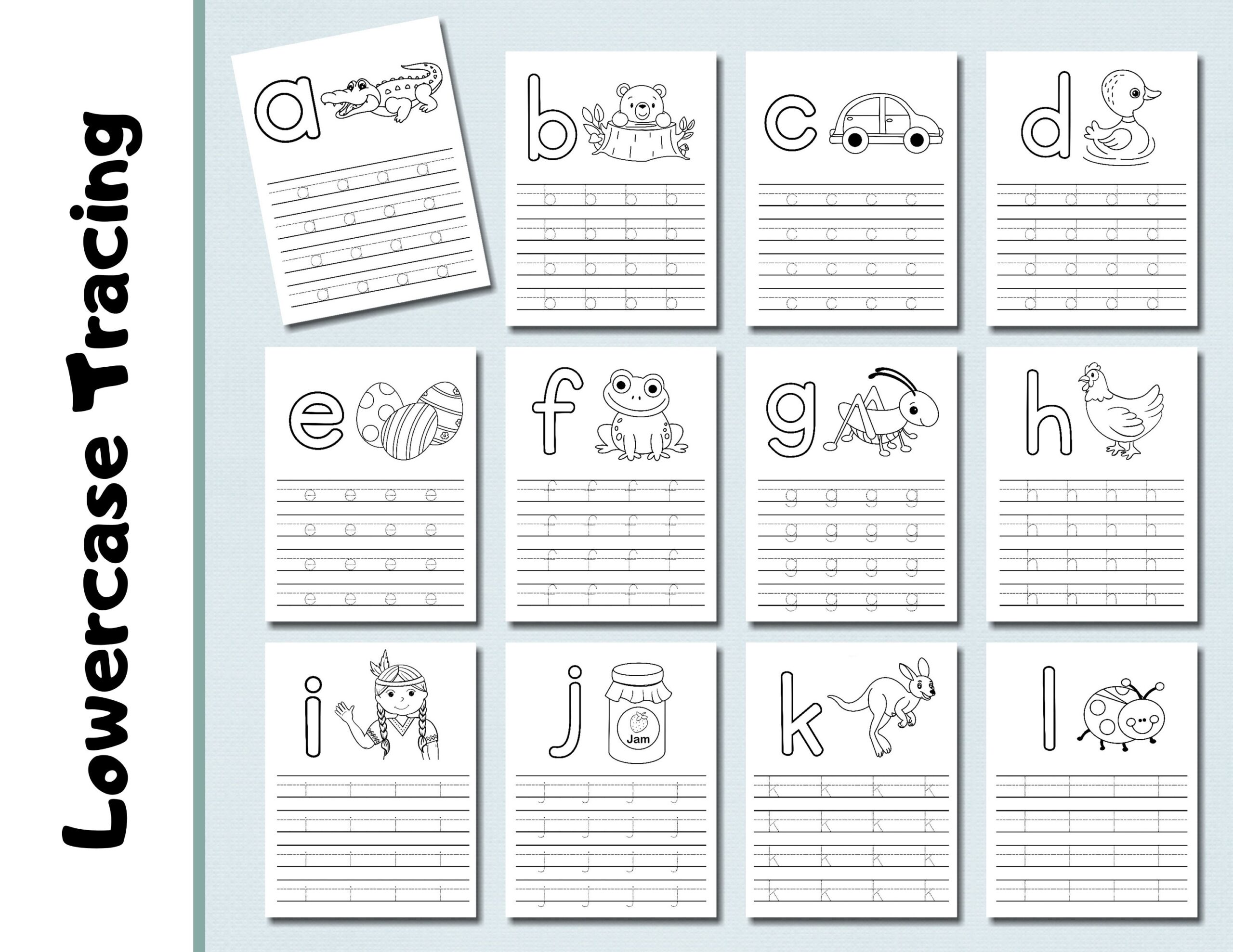 Lowercase Alphabet Tracing Worksheets Coloring Pages Etsy Australia