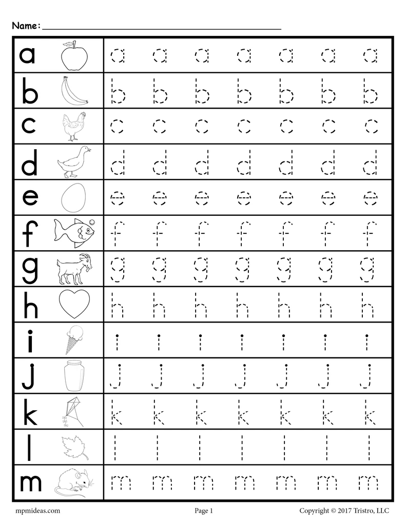 Lowercase Letter Tracing Worksheets Printable Alphabet Worksheets Lowercase Letters Printable Alphabet Worksheets Kindergarten