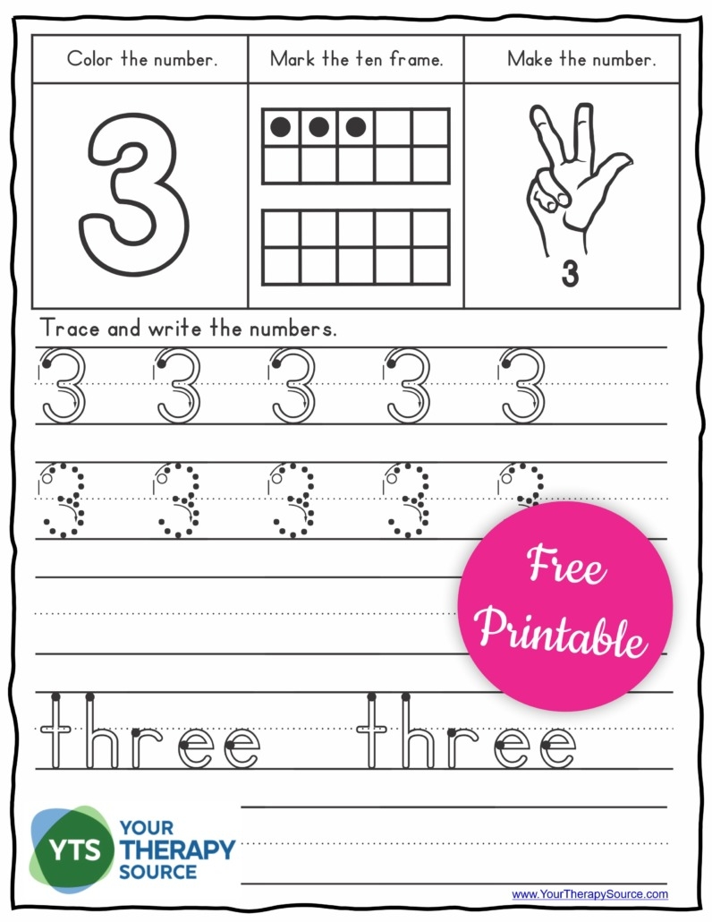 Number Tracing Worksheets PDF FREE Your Therapy Source