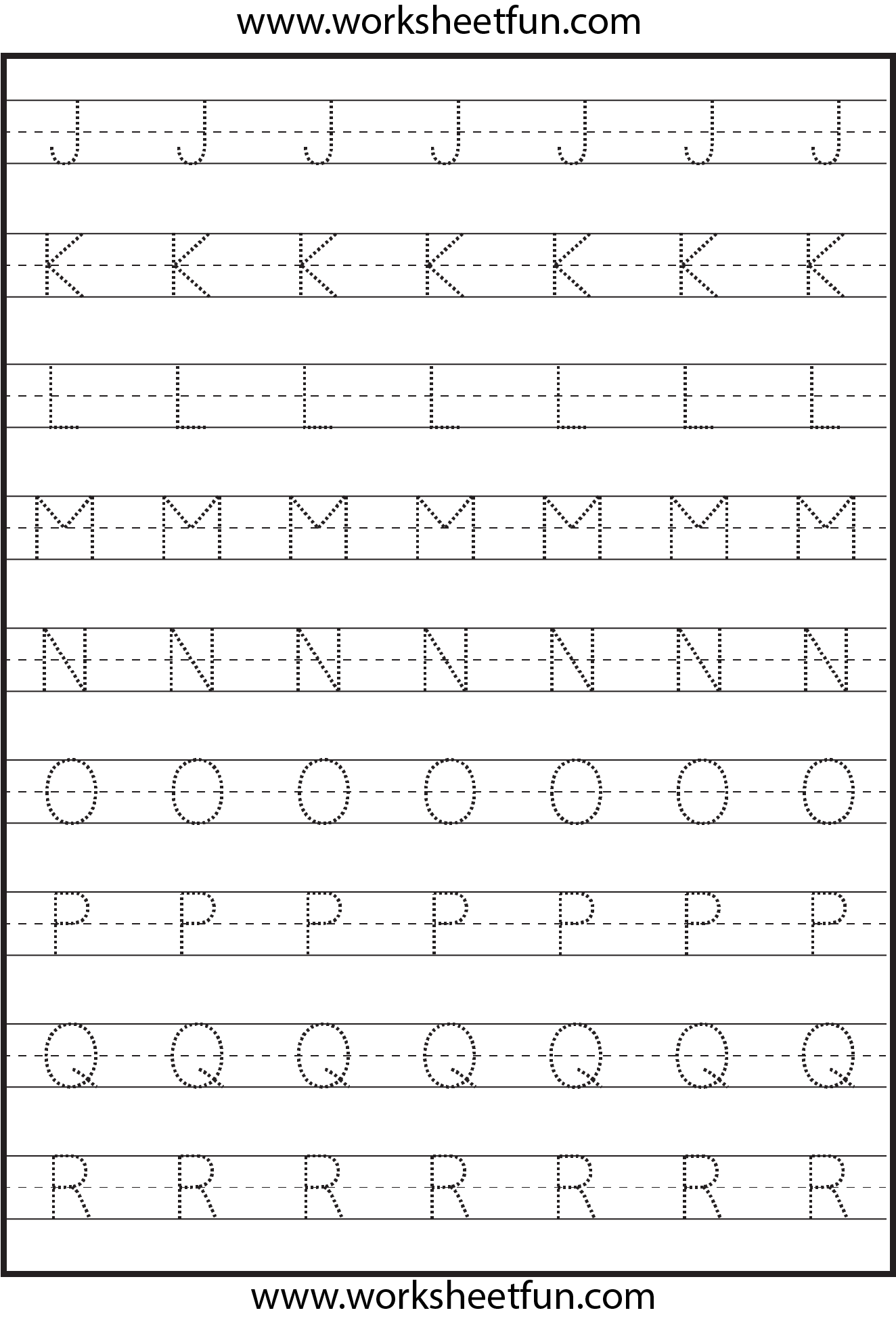 Uppercase Letter Tracing Printables