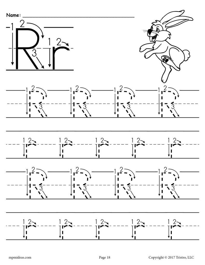 Printable Letter R Tracing Worksheet With Number And Arrow Guides Tracing Worksheets Letter Tracing Worksheets Free Printable Alphabet Worksheets
