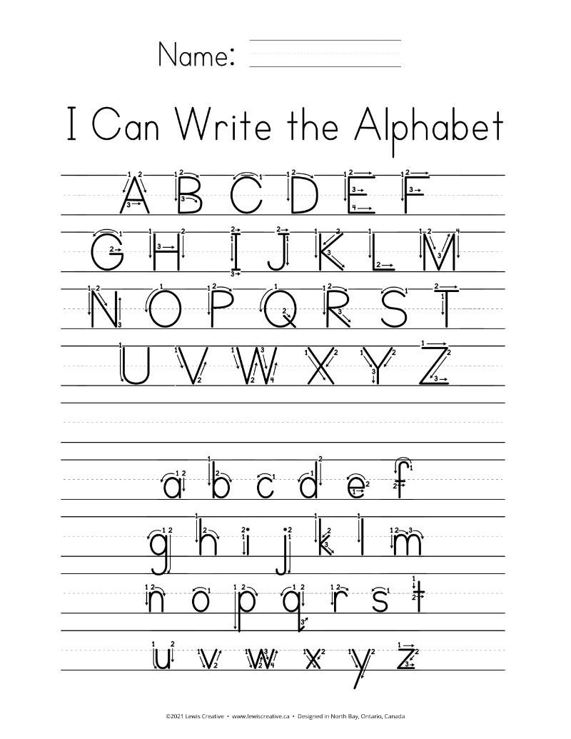 Teach Your Kids To Write The Alphabet Lewis Creative