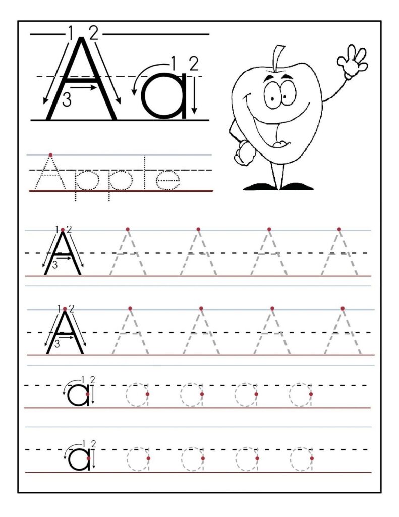 Trace Letter A Sheets To Print Alphabet Worksheets Free Letter 