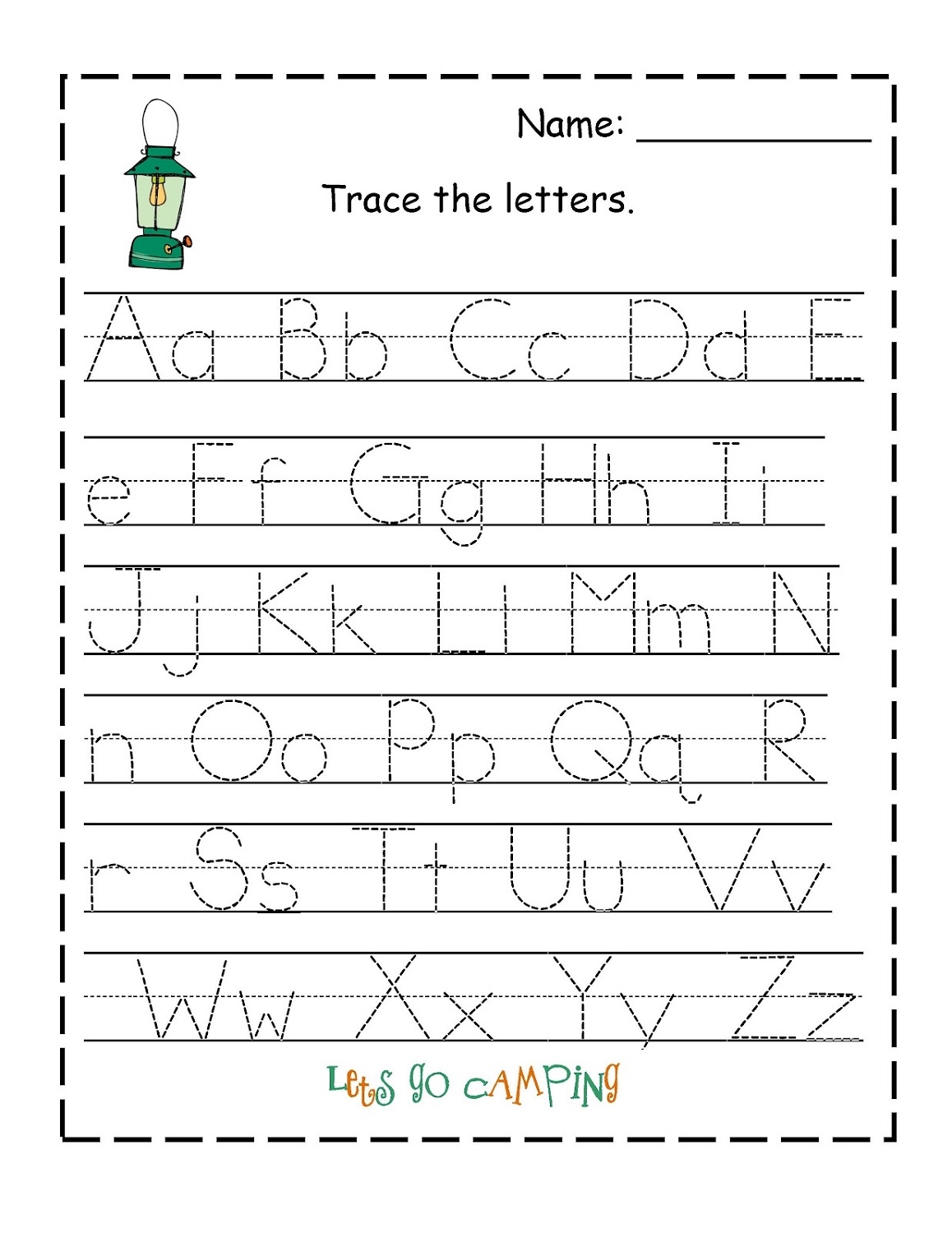 Letter Tracing A-z Worksheet Printable