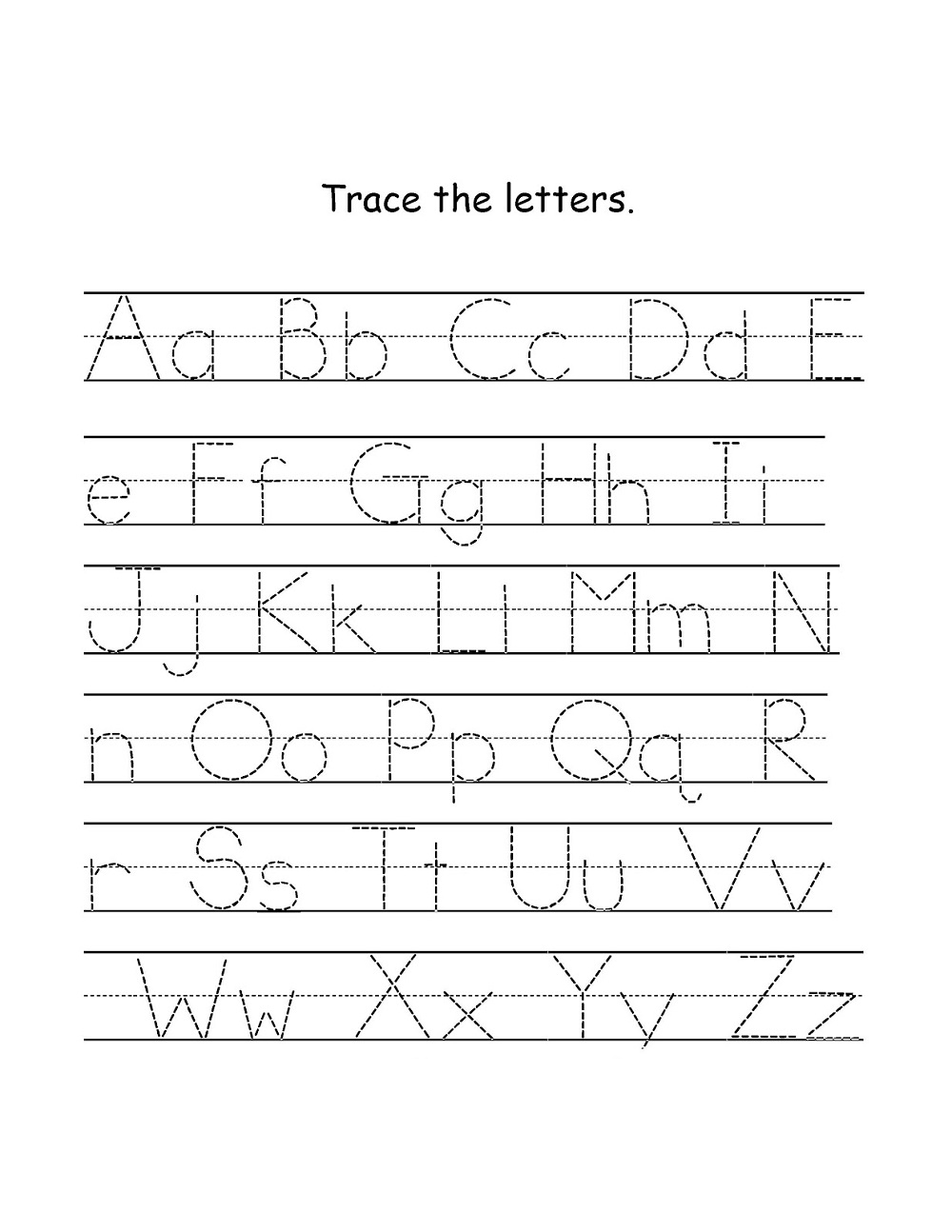 Traceable Letters A Z