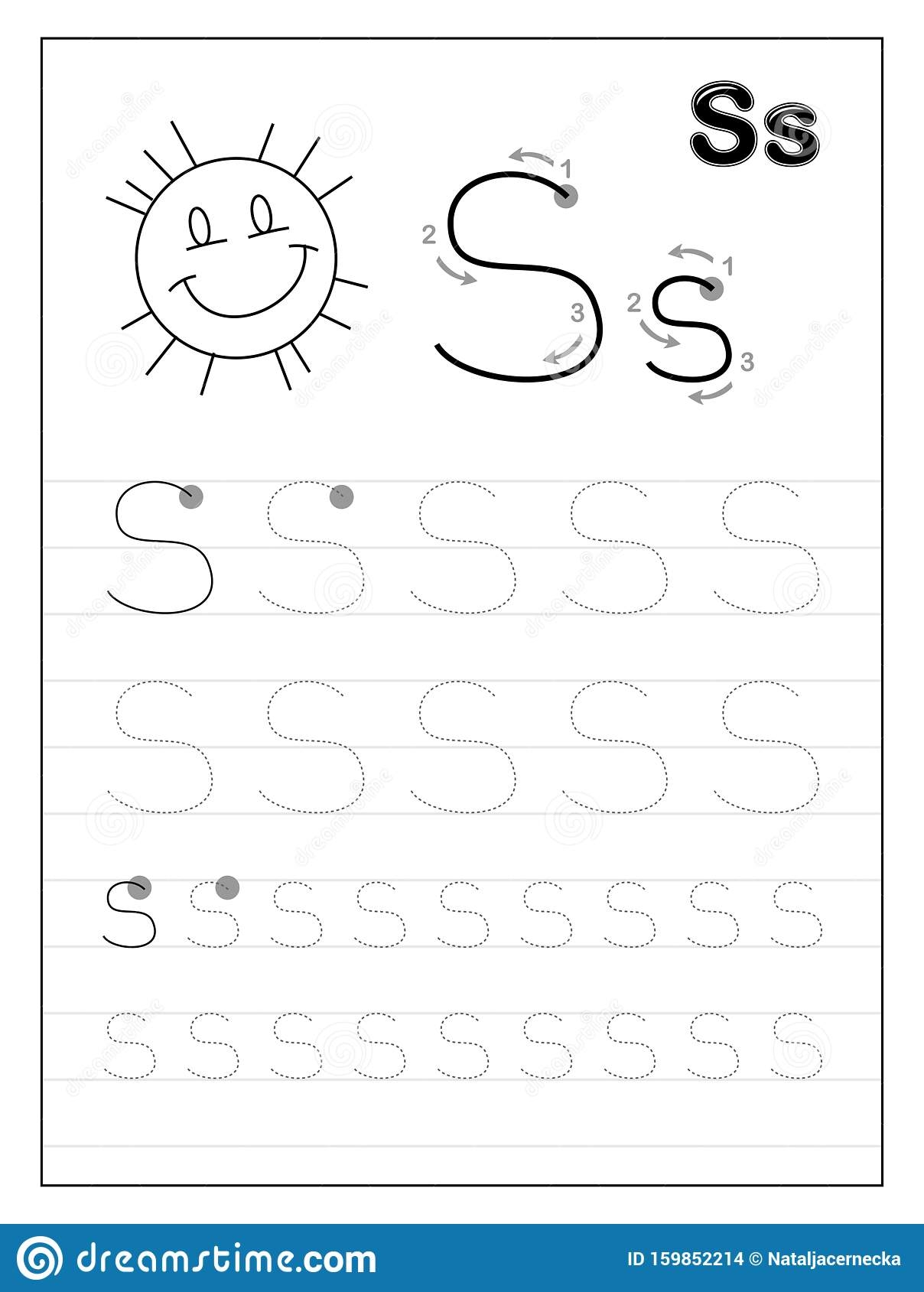 Preschool Letter S Tracing Worksheet