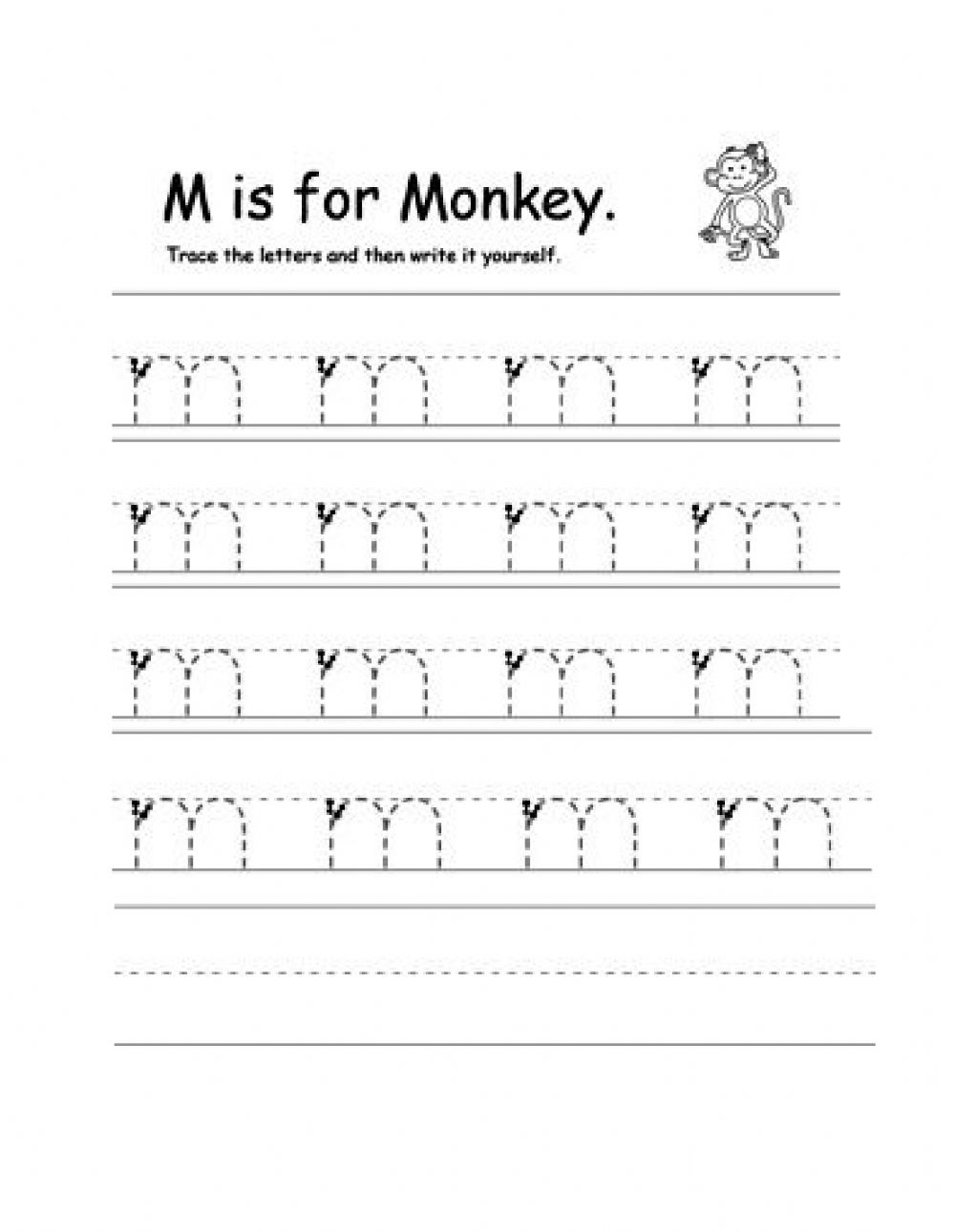 Tracing M Worksheet