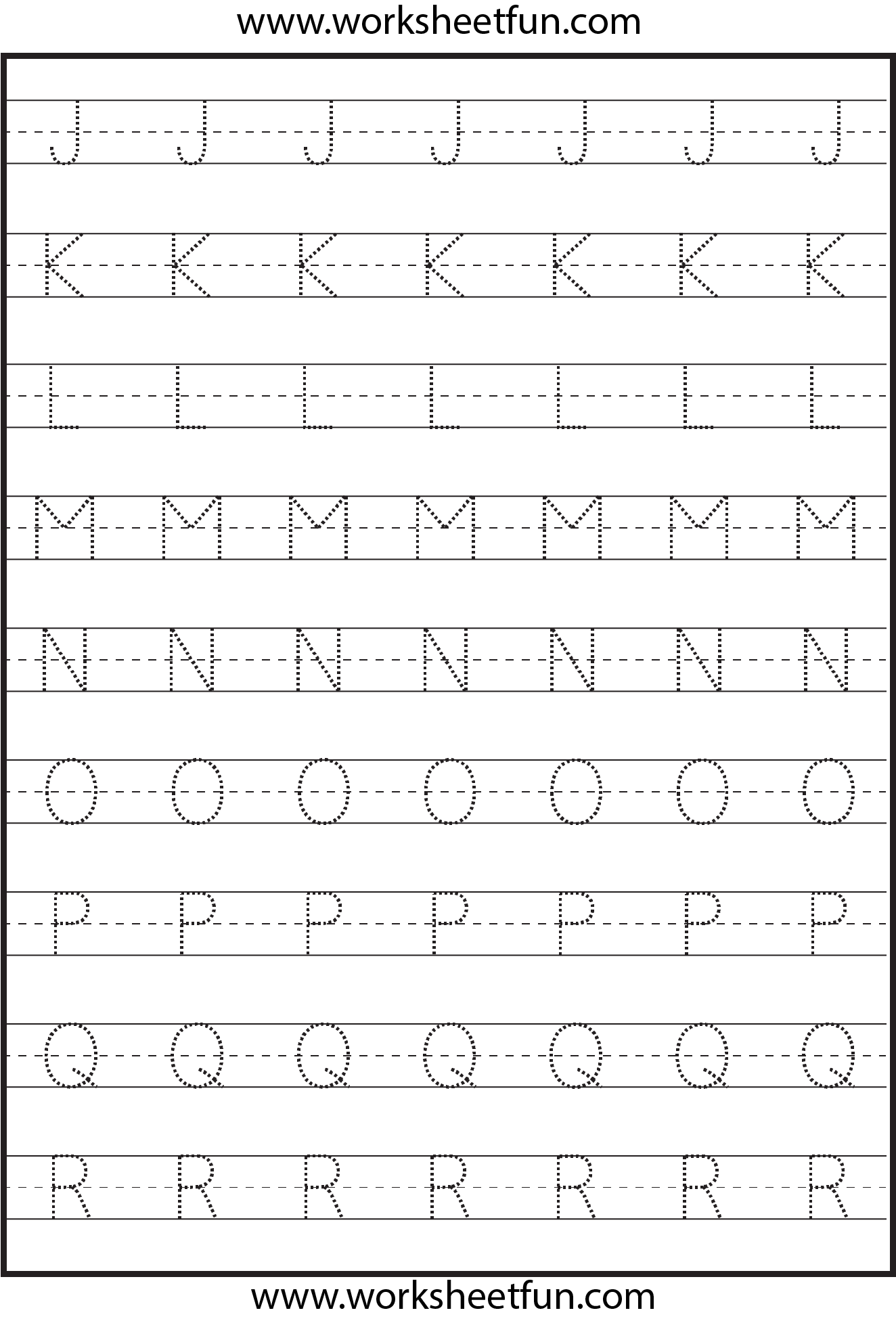 Tracing Uppercase Letters Printable