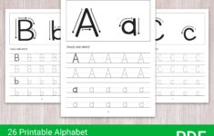 26 Printable Alphabet Upper And Lower Case Letters Tracing Worksheets For Preschool kindergarten Handwriting Free Commercial Use Etsy