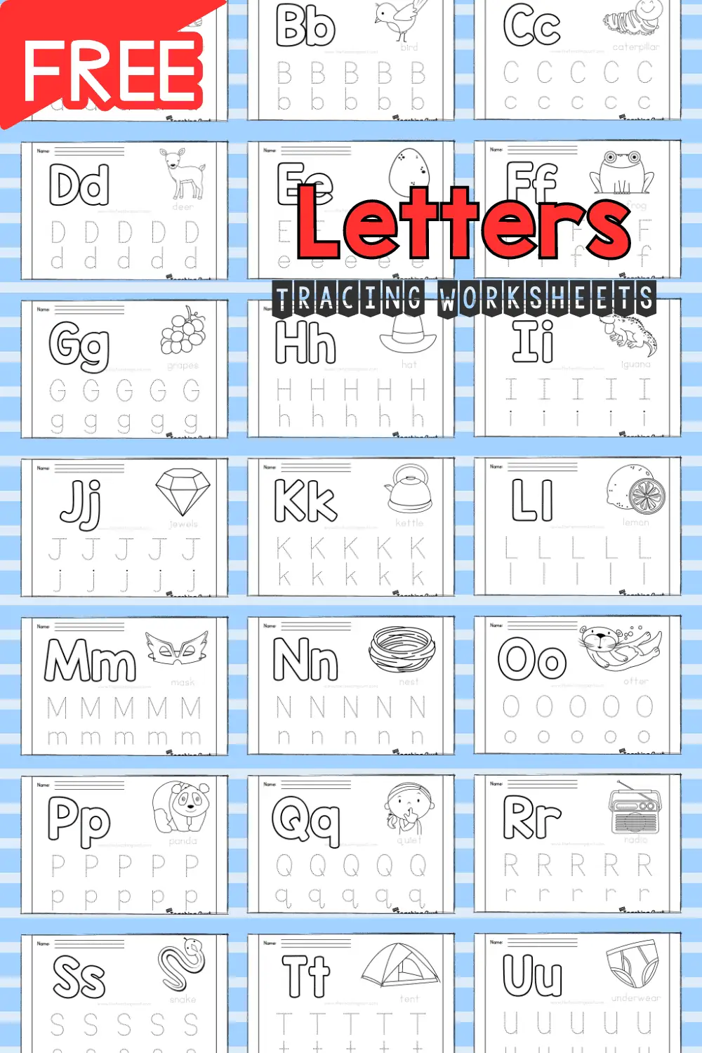 3 Inch Tracing Letters Worksheet Printables