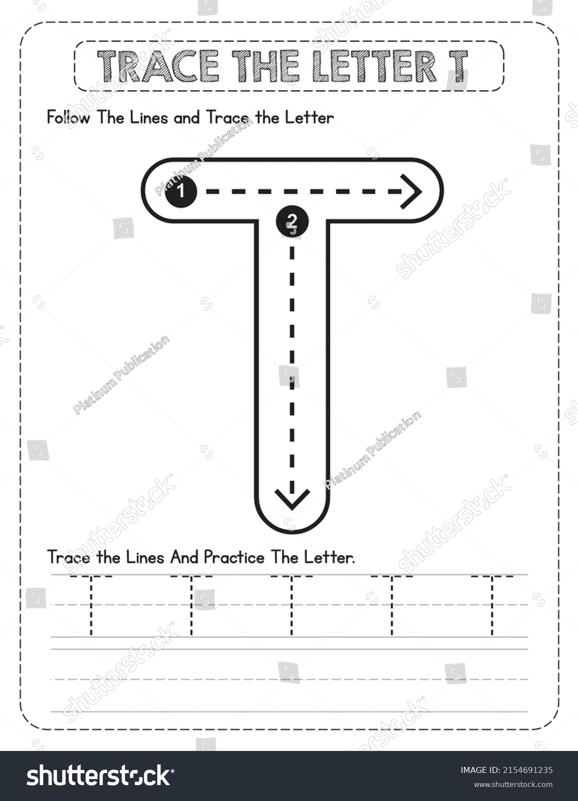 Big Letter Uppercase Alphabet Tracing Pre school Stock Vector Royalty Free 2154691235 Shutterstock