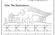 Free Letter K Tracing Worksheet Printable Dinosaur Themed Sly Spoon