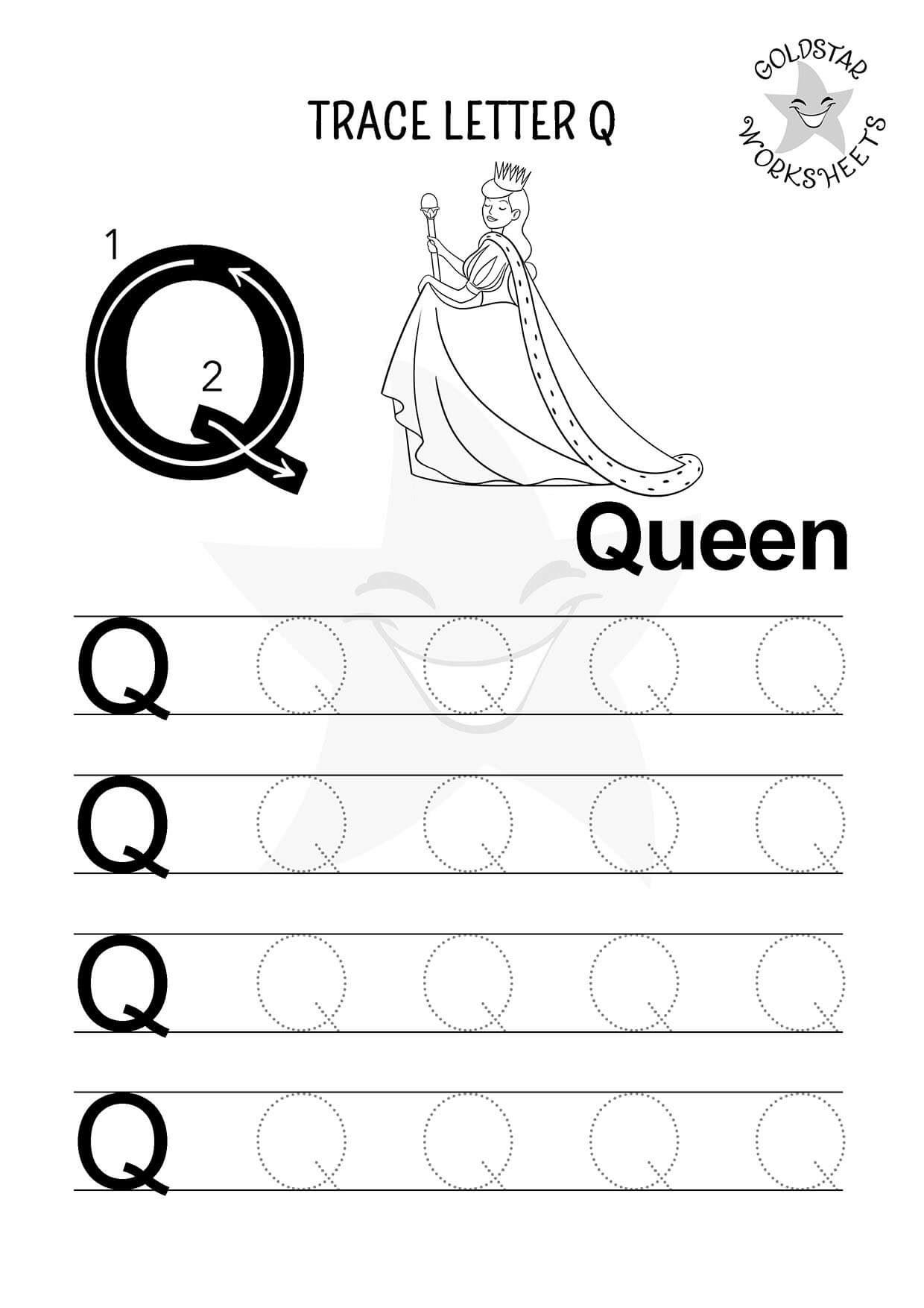 Free Letter Q Tracing Worksheets Queen Quail Quokka Fun For Kids 