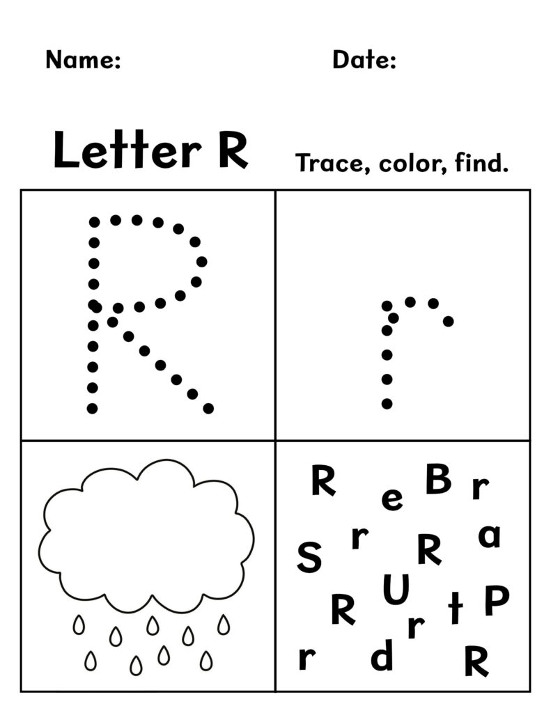 Worksheet For Letter R Words Tracing