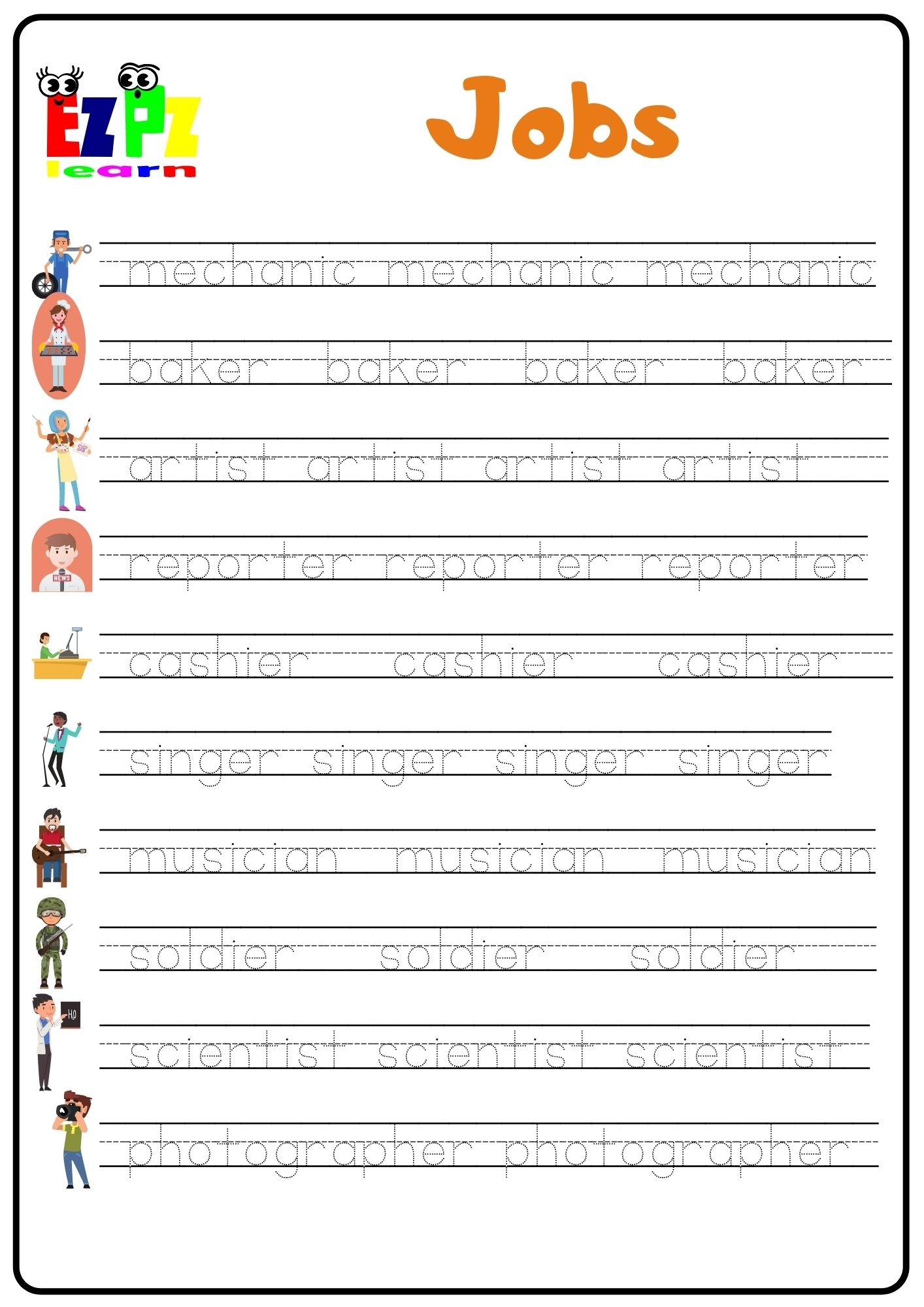 3 Letter Word Tracing Worksheet Printables