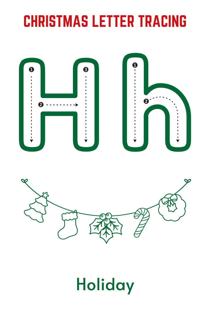 Letter H Christmas Tracing Activities For Kids