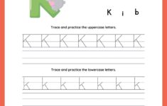 Letter K Tracing Worksheets For Preschool