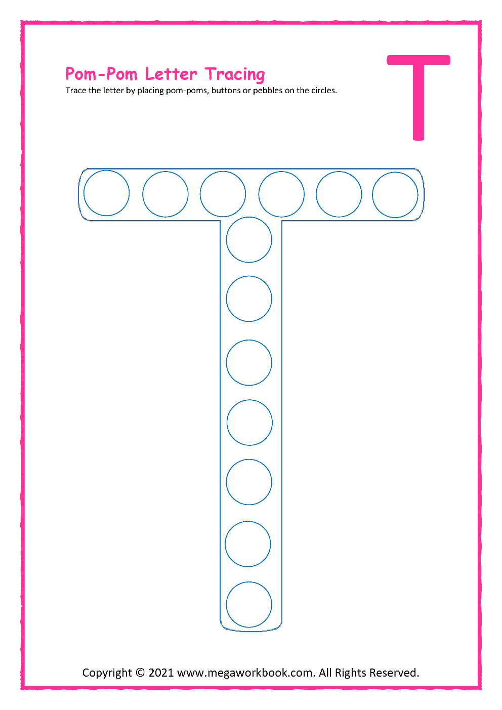 Worksheet For Tracing Big Letters Upper Case T