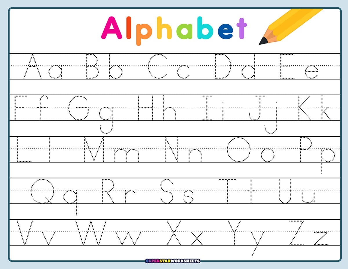 Worksheet For Kindergarten Tracing Letters