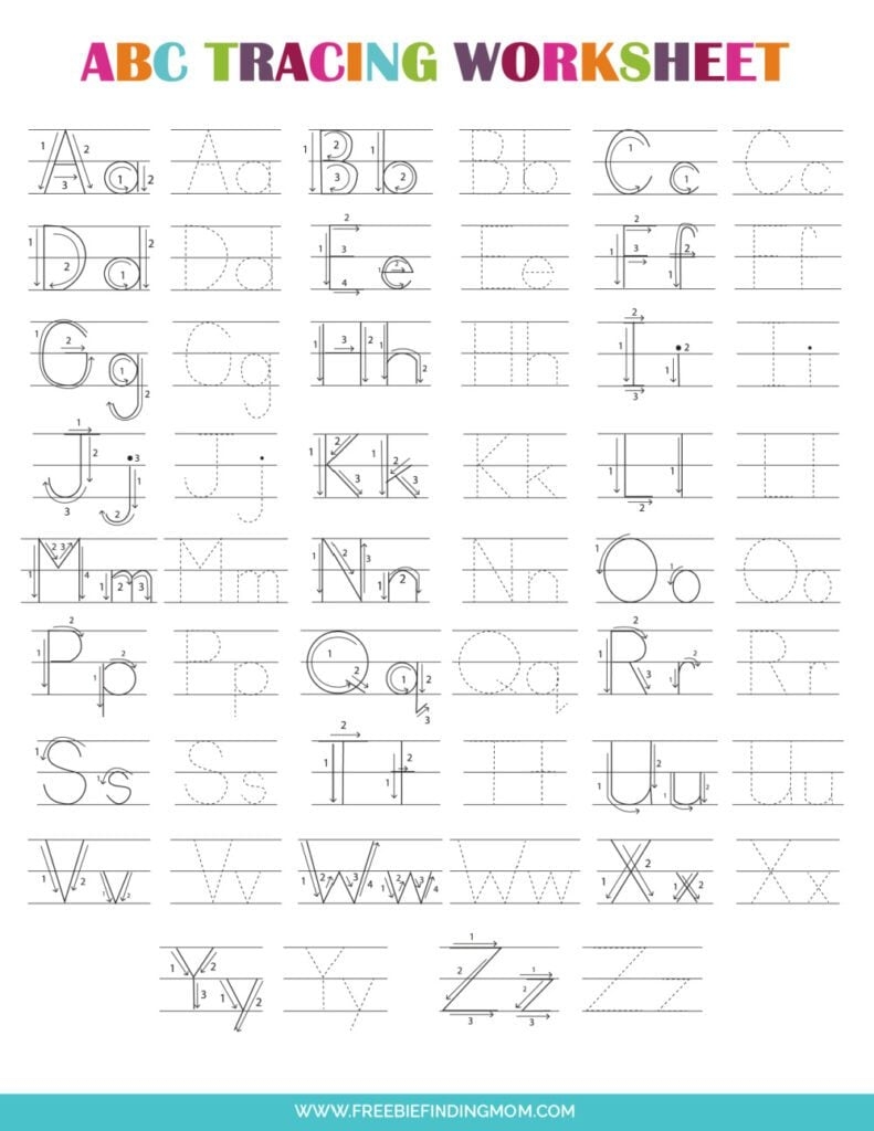 Worksheet For Tracing Letters Printables