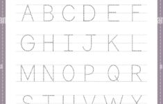 Tracing Letters Alphabet Worksheet For Kindergarten And Preschool Kids For Handwriting Practice And Educational Activities In A Printable Page Stock Vector Image Art Alamy