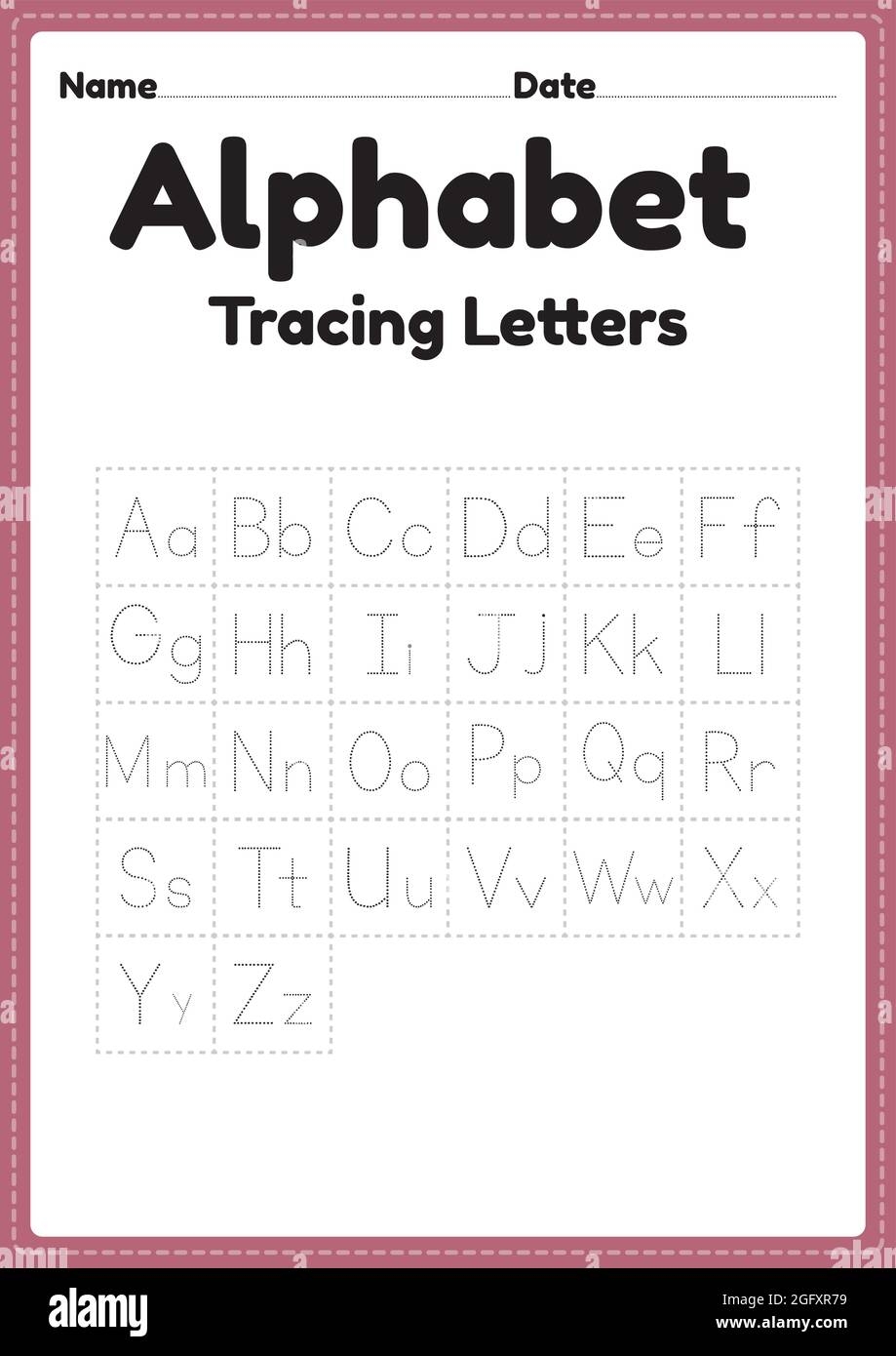 Tracing Letters Workaheet Hi res Stock Photography And Images Alamy