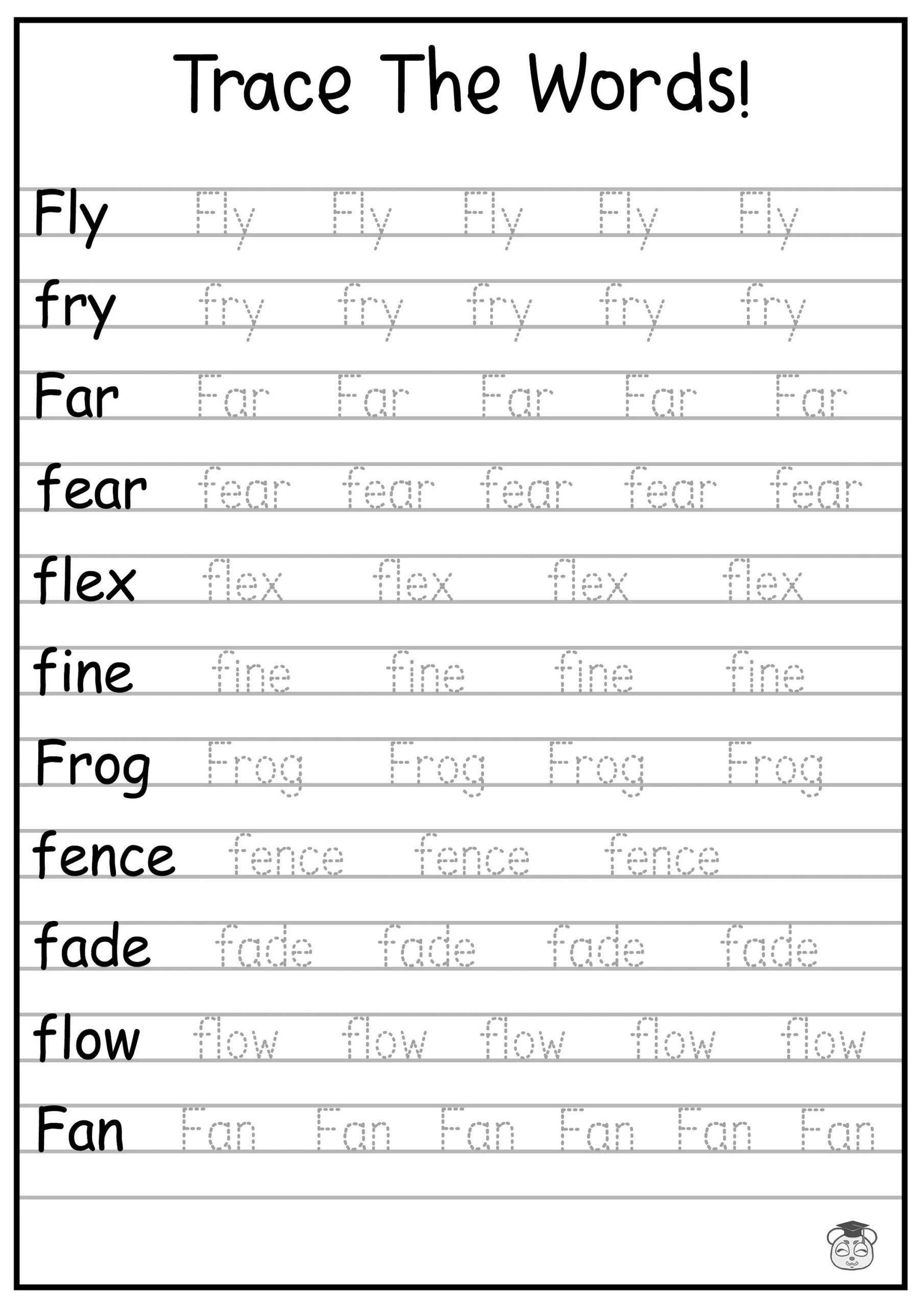 24 Printable Trace The Words Worksheet Alphabetical A Z Capital And Lowercase Words ages 3 7 KG1 To Grade 2 Etsy
