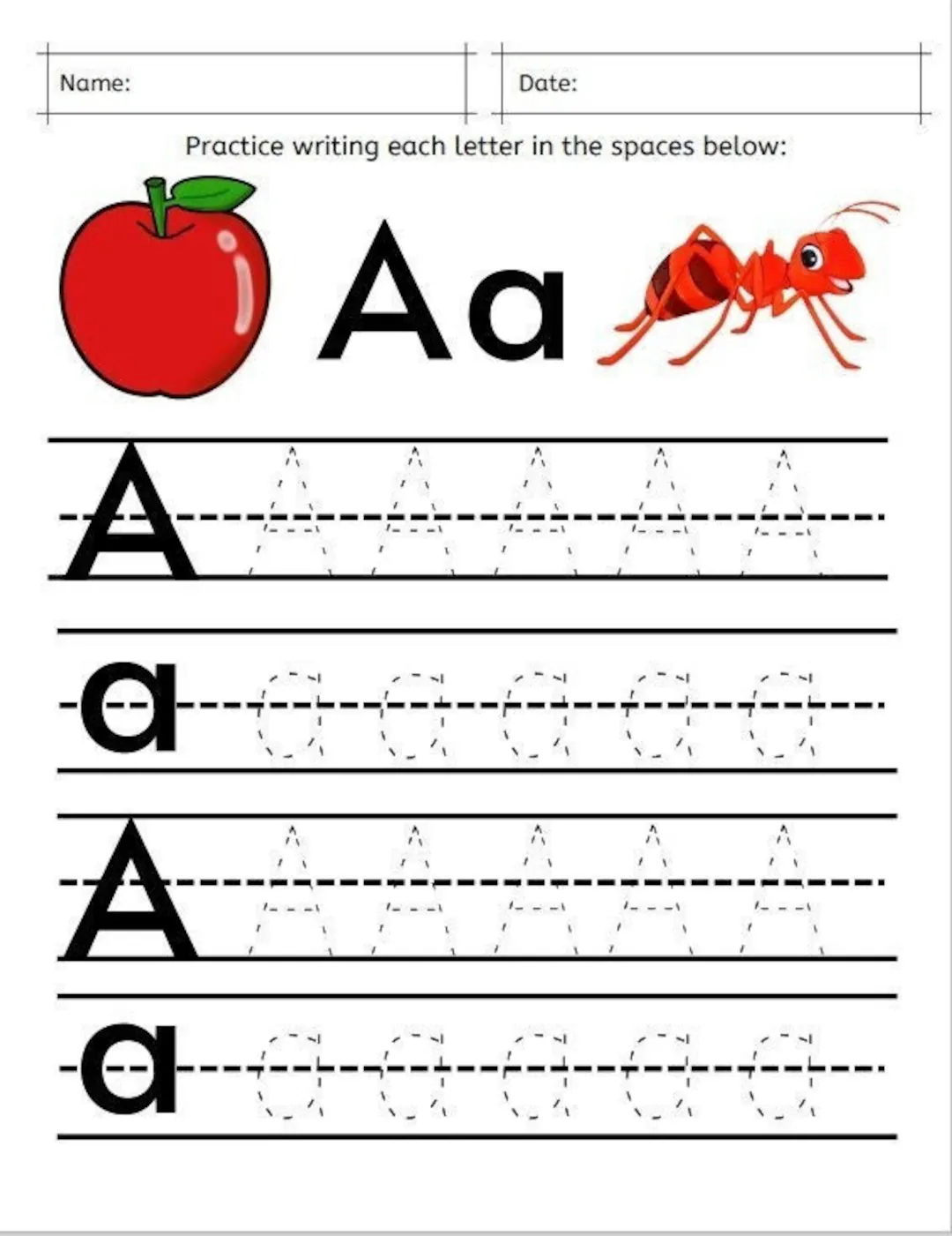 26 Printable Alphabet Tracing Worksheets Etsy