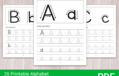 26 Printable Alphabet Upper And Lower Case Letters Tracing Worksheets For Preschool kindergarten Handwriting Free Commercial Use Etsy