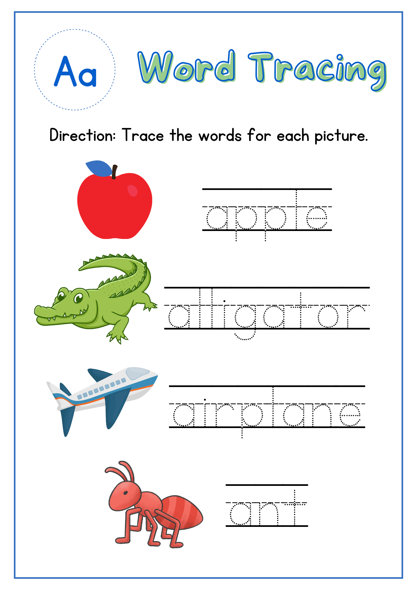A To Z Letter Tracing Worksheet