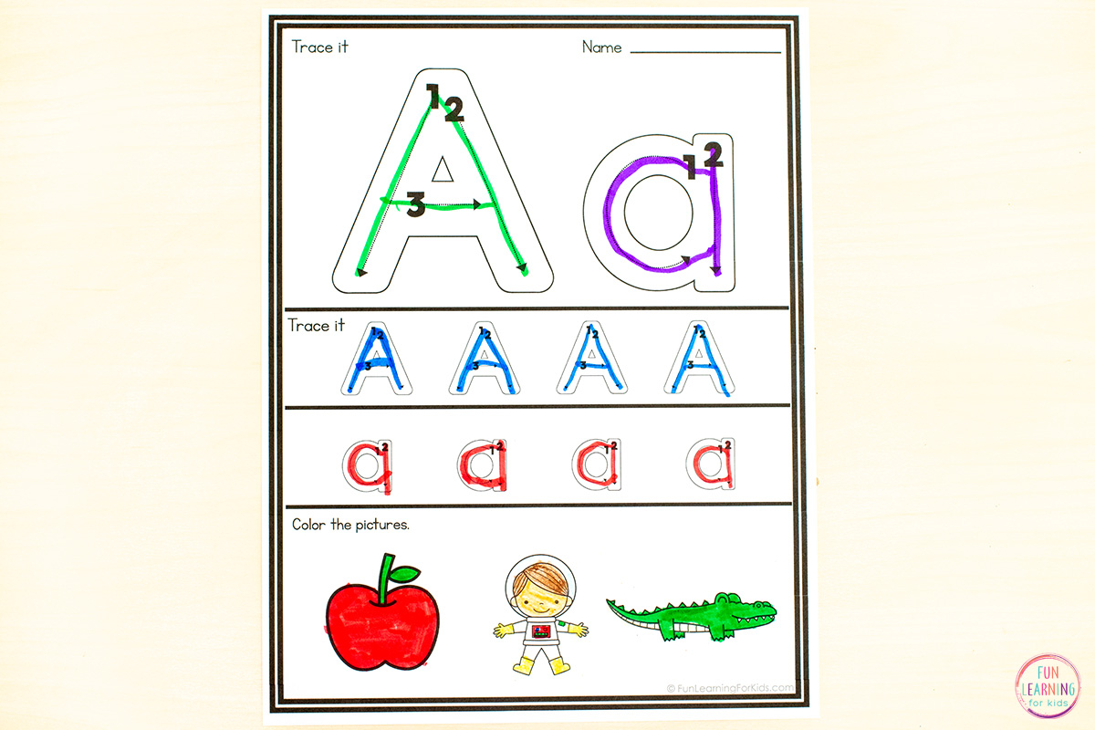 Alphabet Letter Tracing Worksheets To Learn Letter Formation