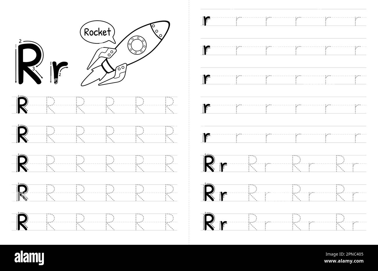 Letter Rr Tracing Worksheet For Preschoolers