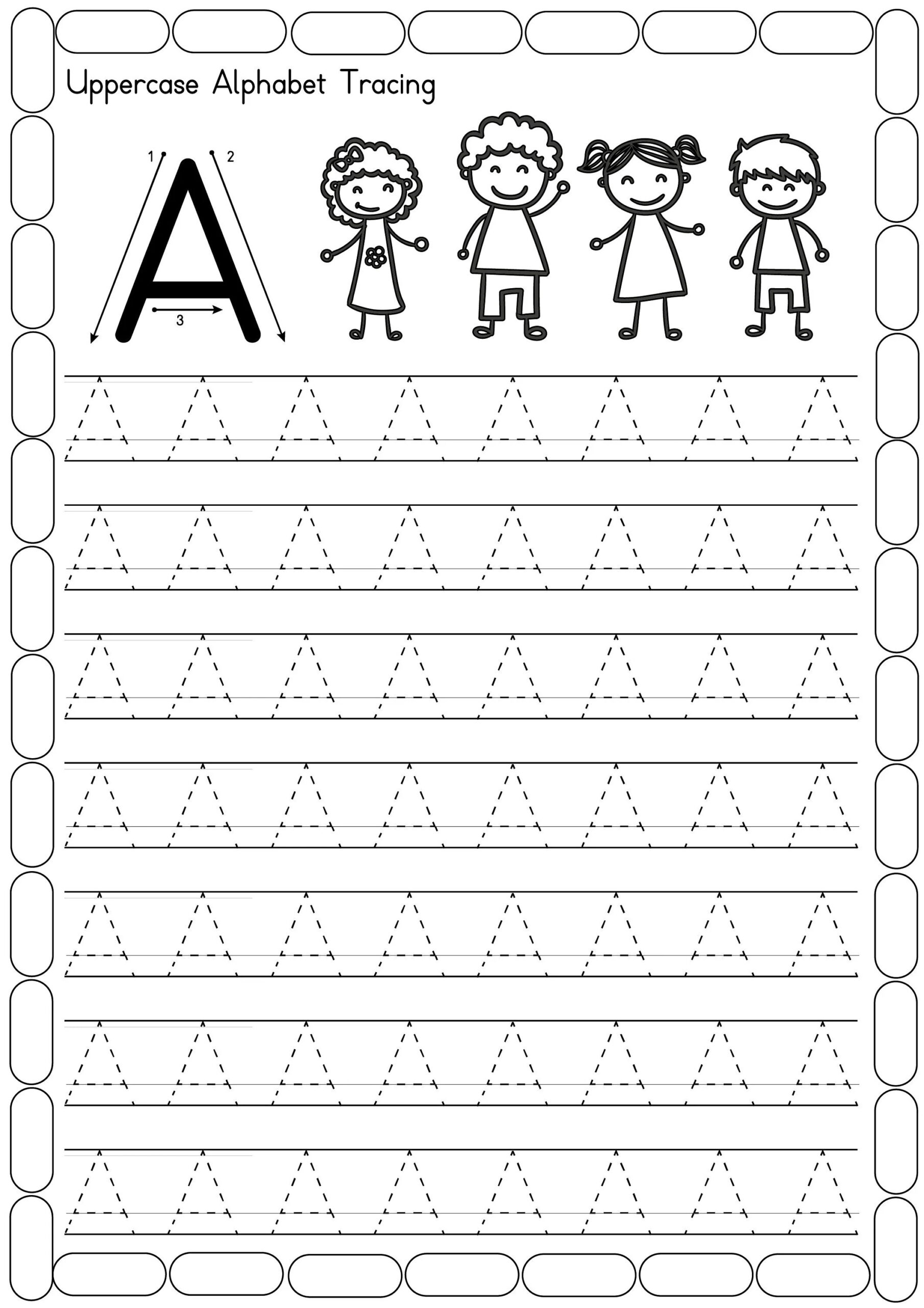 Alphabet Tracing 26 Printable Uppercase Alphabet Tracing Worksheets Preschool kindergarten Handwriting Etsy Finland