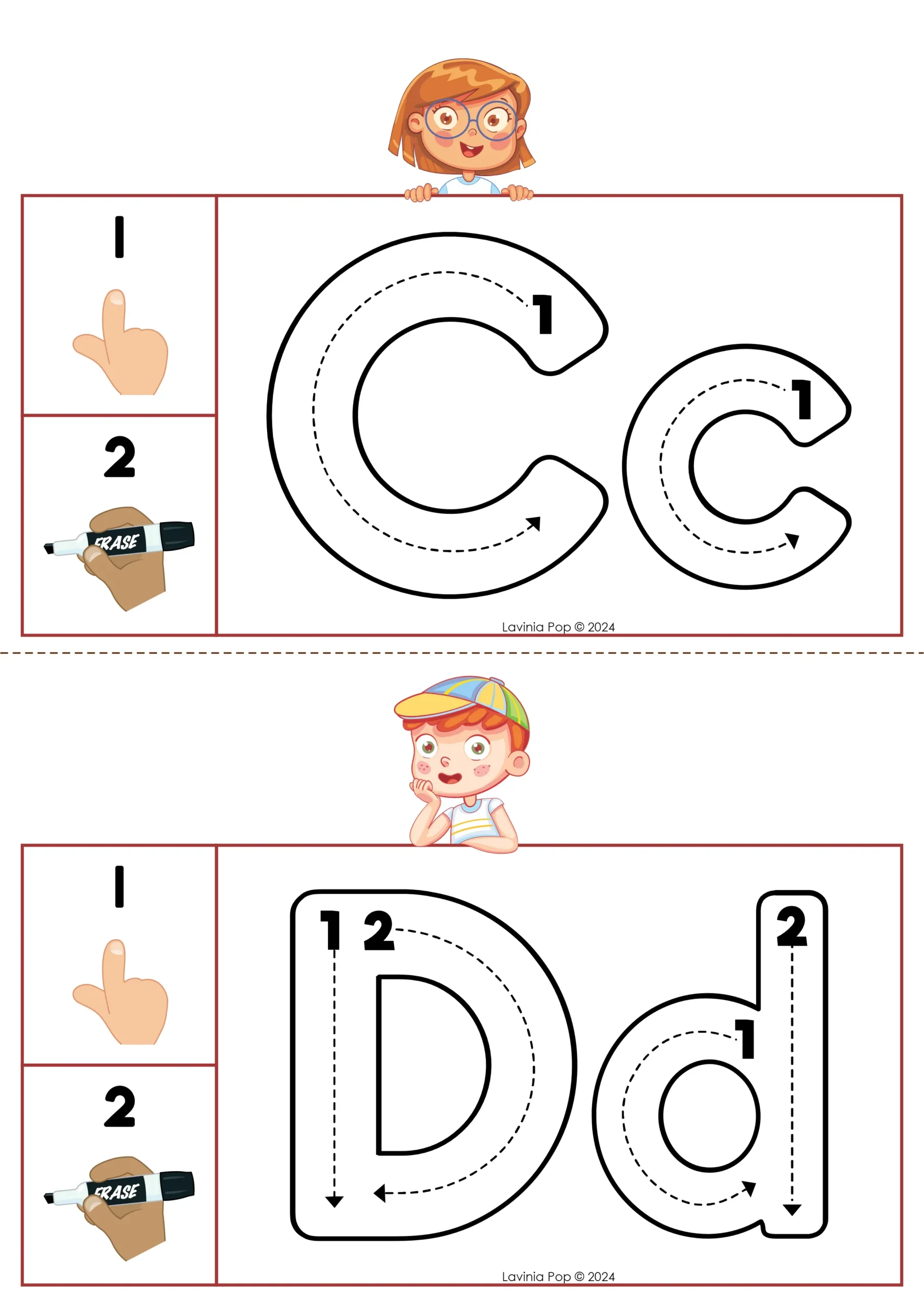 Alphabet Tracing Cards Kids With Upper And Lower Case Letters