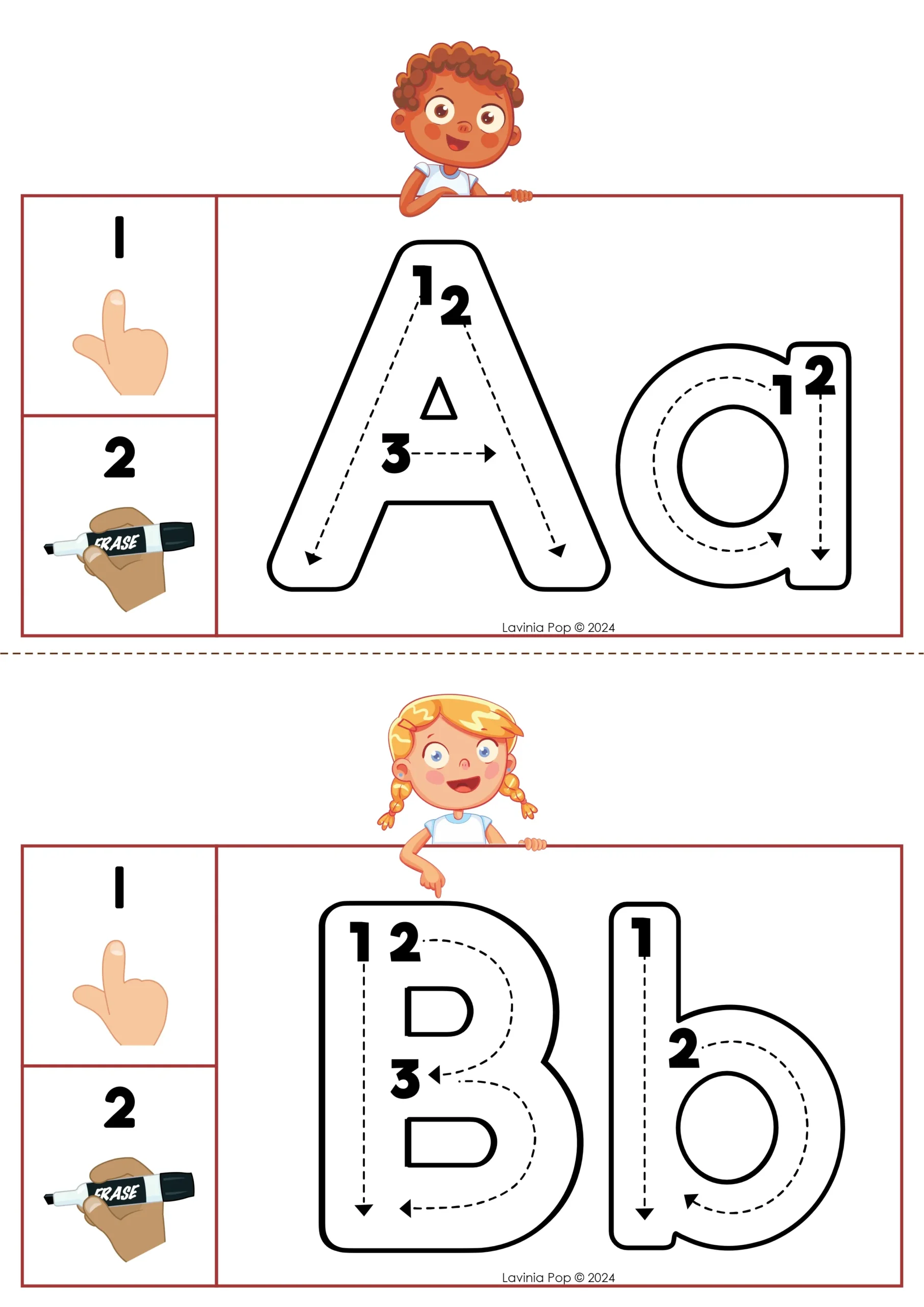 Alphabet Tracing Cards Kids With Upper And Lower Case Letters