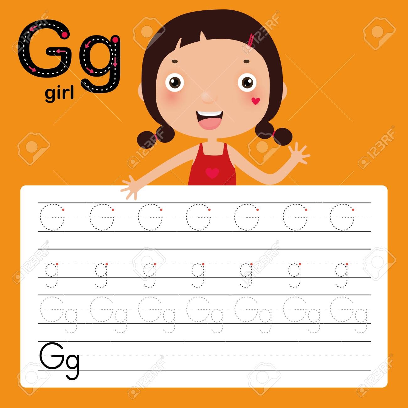 Letter G Tracing Worksheet For Preschool