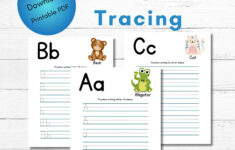 Alphabet Tracing Worksheets A Z ABC Tracing Letter Tracing Hand Writing Practice Printable Kids Worksheet PDF Instant Download Etsy
