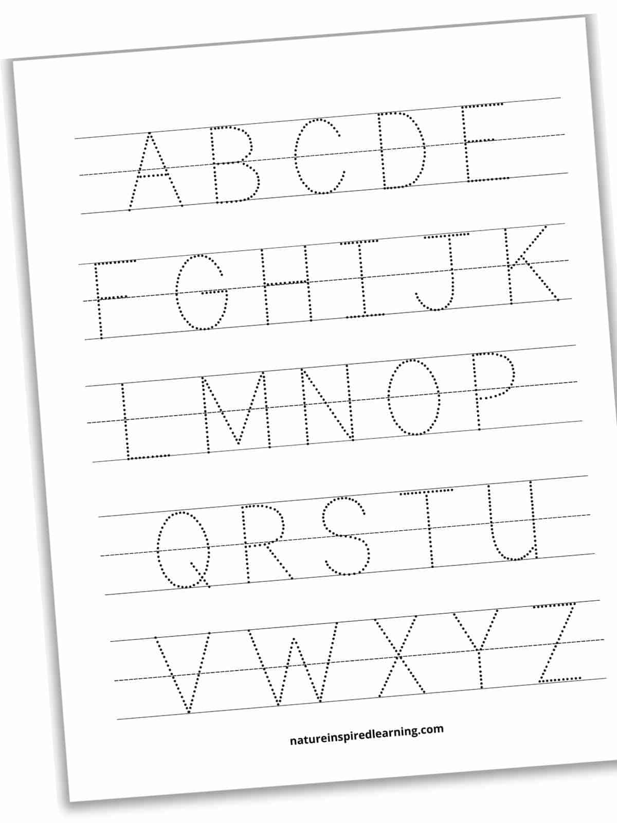 Alphabet Tracing Worksheets Printable Nature Inspired Learning