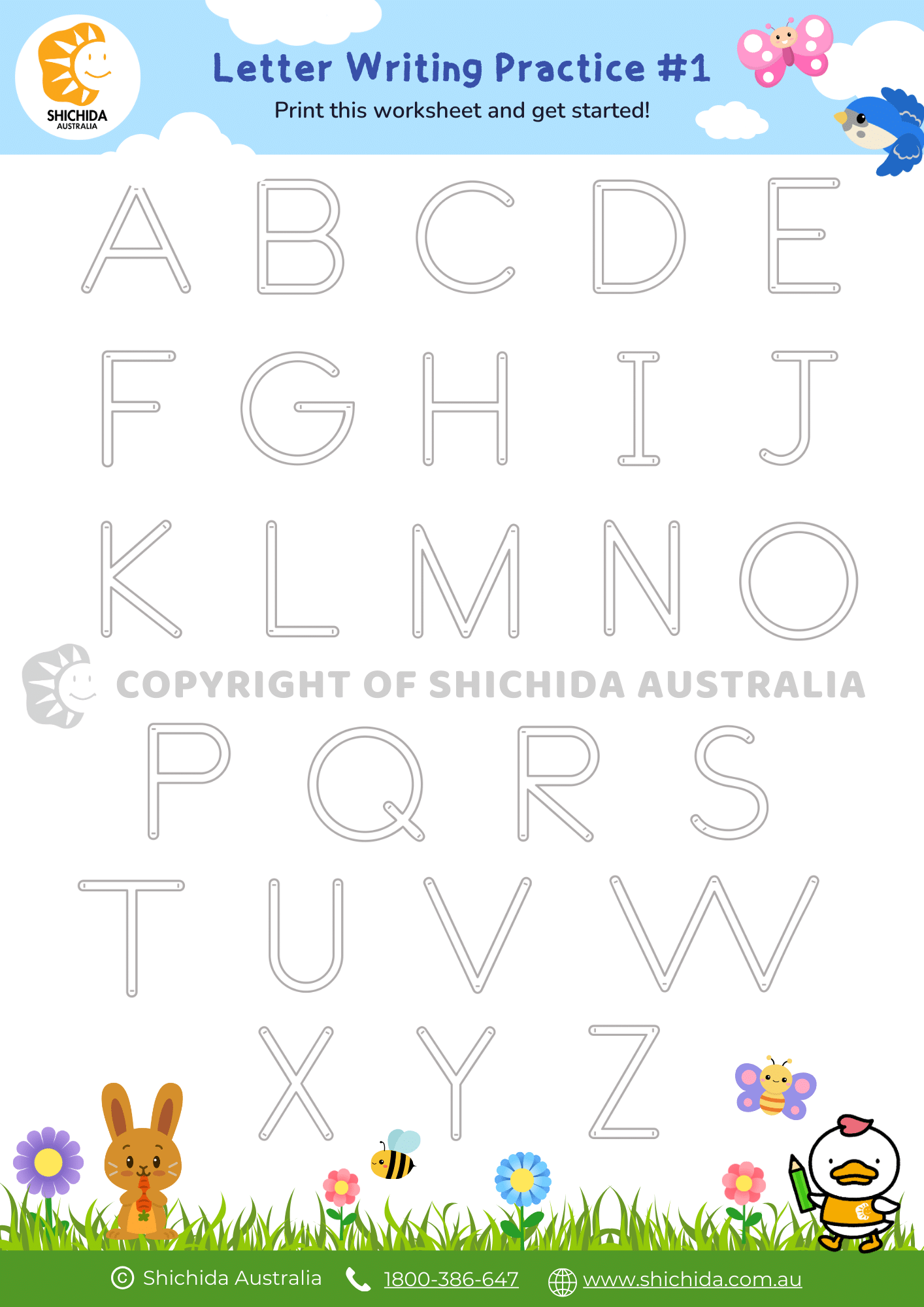 Letter Tracing Worksheet For 3 Year Olds